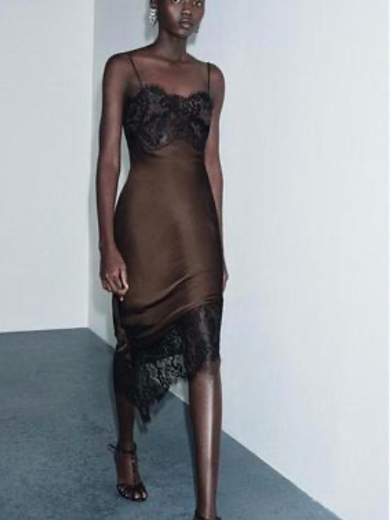 Zara Dresses & Skirts - Zara Black Lace Slip Dress